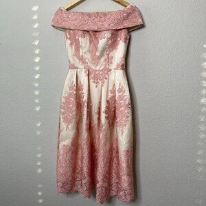 Chi Chi London Lace Off Shoulder Dress